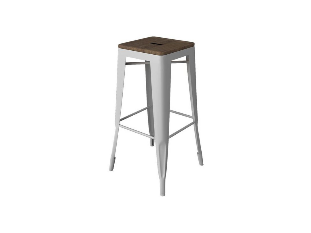 Amelia Barstool with Distressed Wood Seat