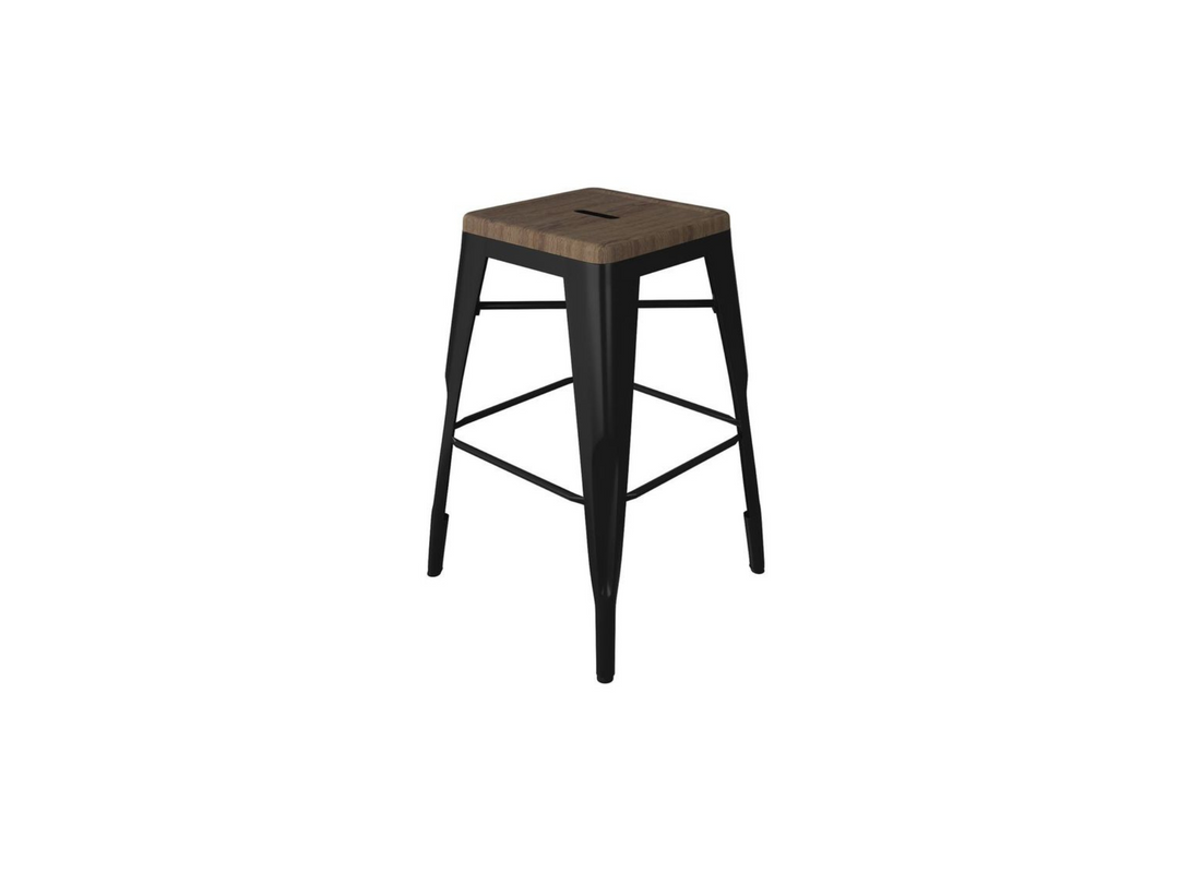 Amelia Counter Stool with Distressed Wood Seat