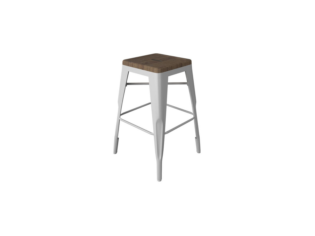 Amelia Counter Stool with Distressed Wood Seat