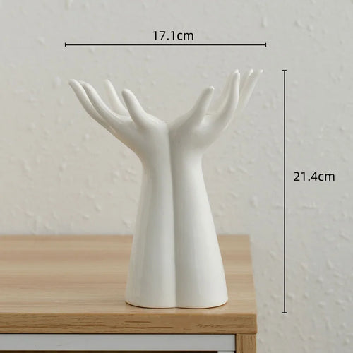 Open Hands Ceramic Vase