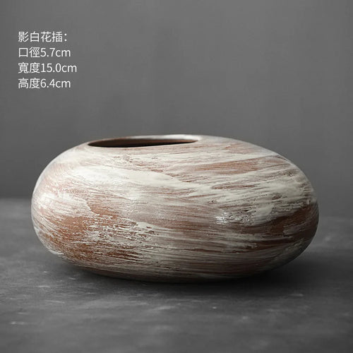 Terracotta Japanese Wabi Sabi Imitation Stone Vase