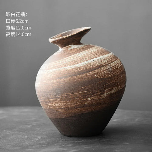 Terracotta Japanese Wabi Sabi Imitation Stone Vase