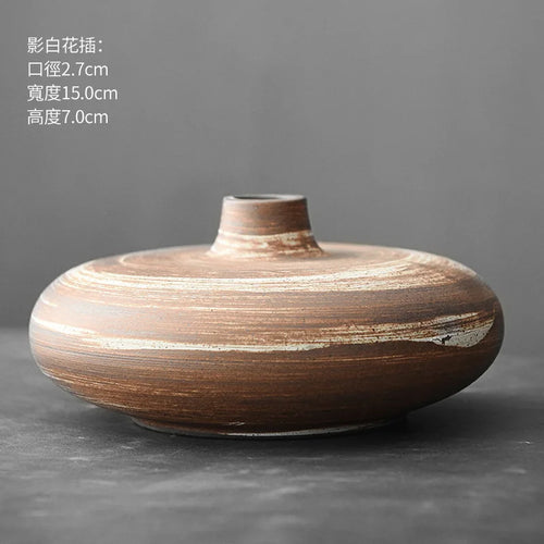 Terracotta Japanese Wabi Sabi Imitation Stone Vase