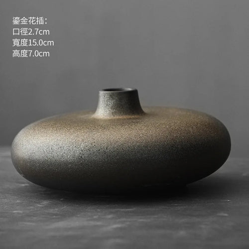 Terracotta Japanese Wabi Sabi Imitation Stone Vase