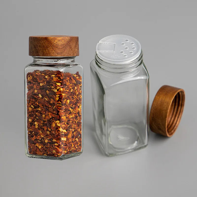 Spice Jars with Acacia Wood Lid