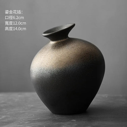 Terracotta Japanese Wabi Sabi Imitation Stone Vase