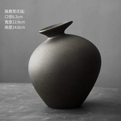 Terracotta Japanese Wabi Sabi Imitation Stone Vase