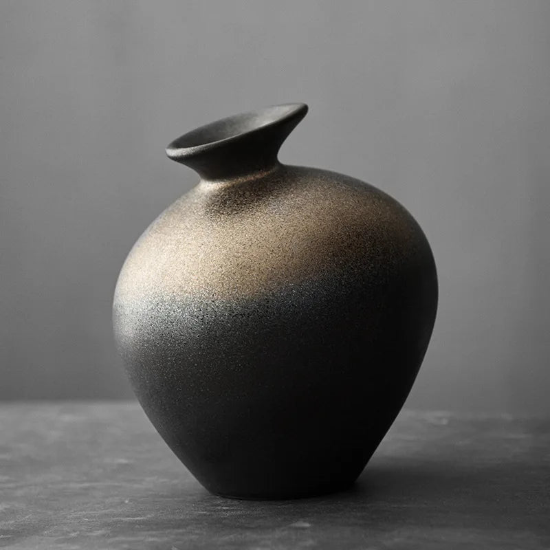 Terracotta Japanese Wabi Sabi Imitation Stone Vase